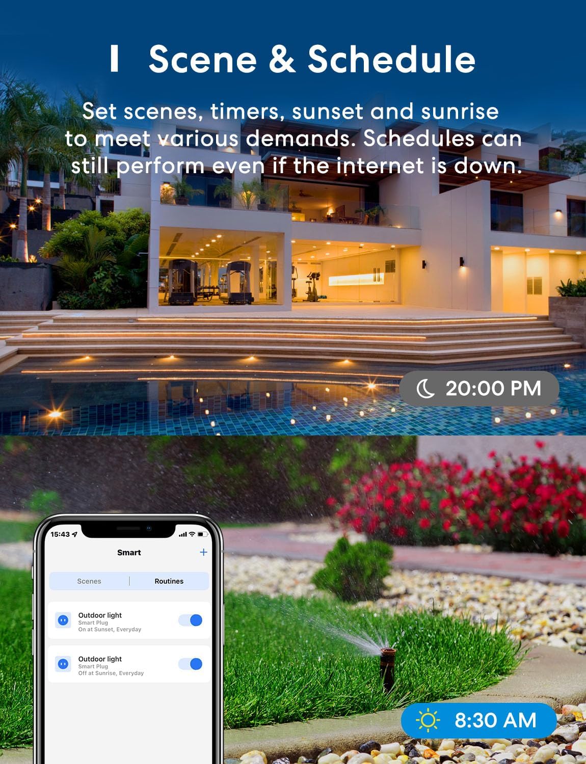 meross Outdoor Smart Plug with 3 Independent Sockets, HomeKit Compatible | App & Voice Control, Auto On & Off Wifi Outlet, Scene & Timer Schedules, Smart Home Automation Alexa Google Home SmartThings
