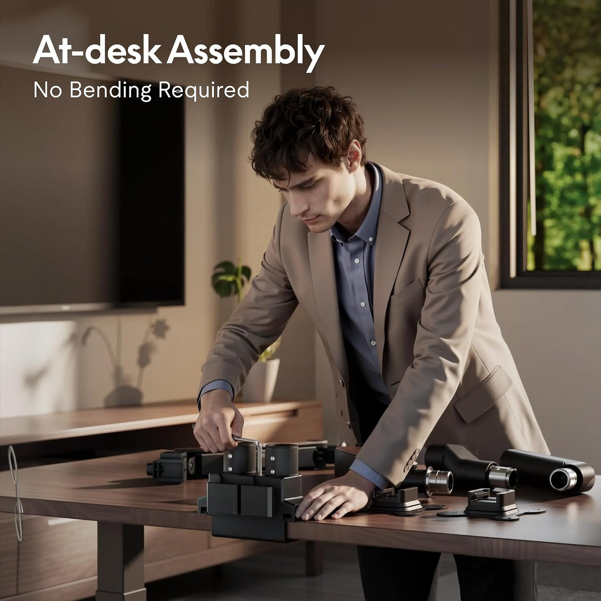 FlexiSpot Monitor Stand, Heavy Duty Dual Monitor Arm for Ultrawide Screen up to 39" and 44 Lbs, Adjustable Gas Spring Arm with C Clamp & Grommet Base for Gaming Office, 75/100 VESA Mount, Wood Grain