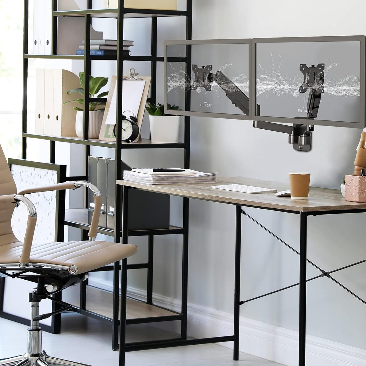 UPGRAVITY Dual Monitor Wall Mount for Two 17-32 inch Flat Computer Screens