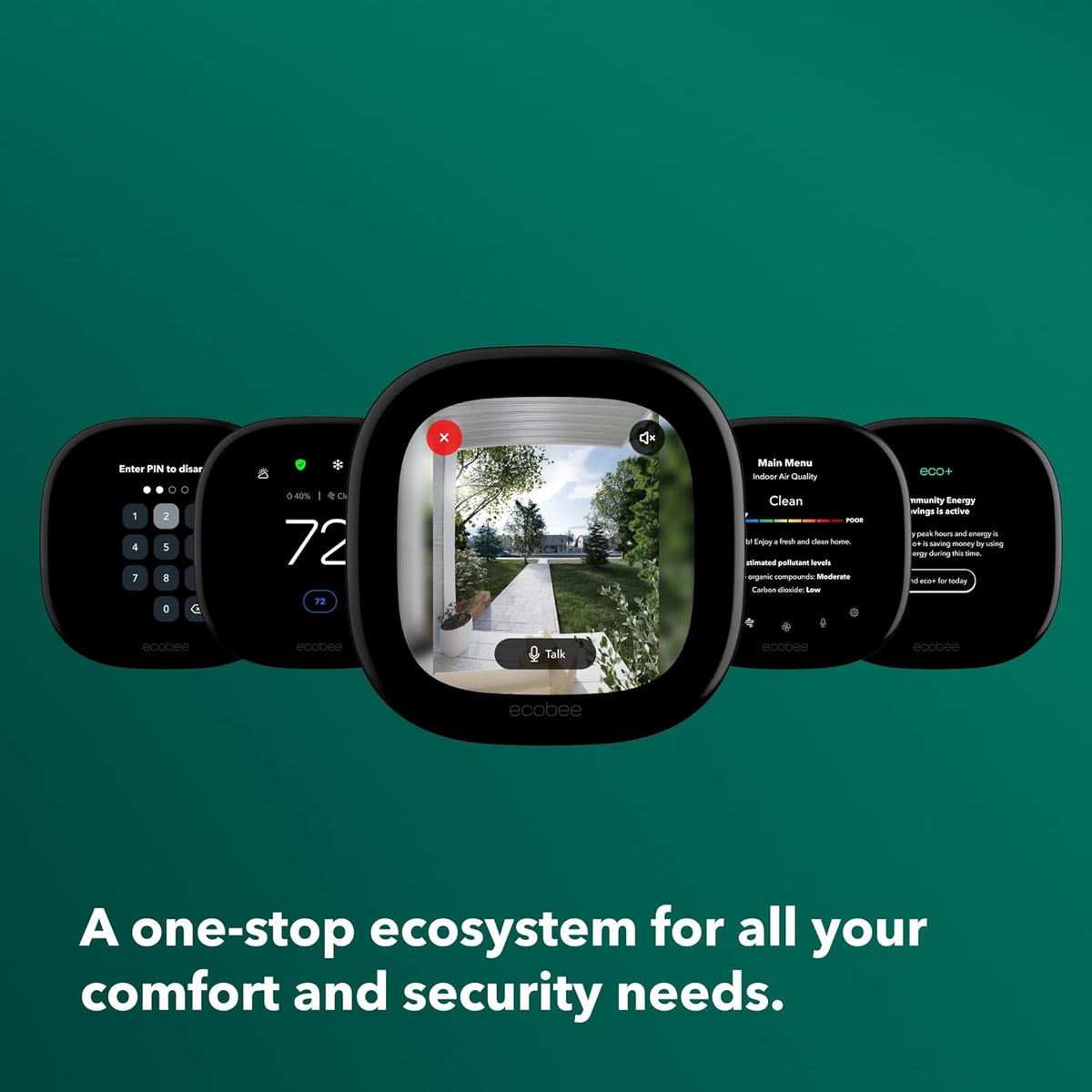 ecobee Smart Thermostat Premium - WiFi, Siri &amp; Alexa Built-In, Smart Sensor | Air Quality Monitor. Works with Alexa, Siri and Google Home. Live view from your ecobee Doorbell. Energy Saving thermostsat