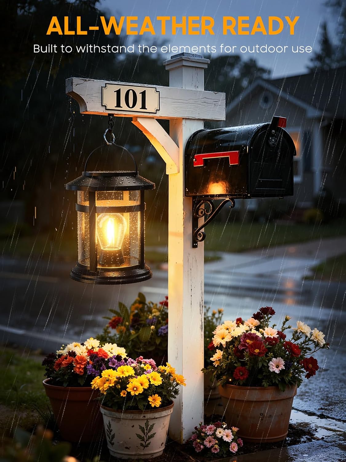 Solar Lantern Outdoor Waterproof, 2 Pack Bright Hanging Solar Lights for Outside Decorative, Upgraded Solar Powered Lanterns LED Lighting for Garden Patio Porch Decor Gifts (Warm Light)