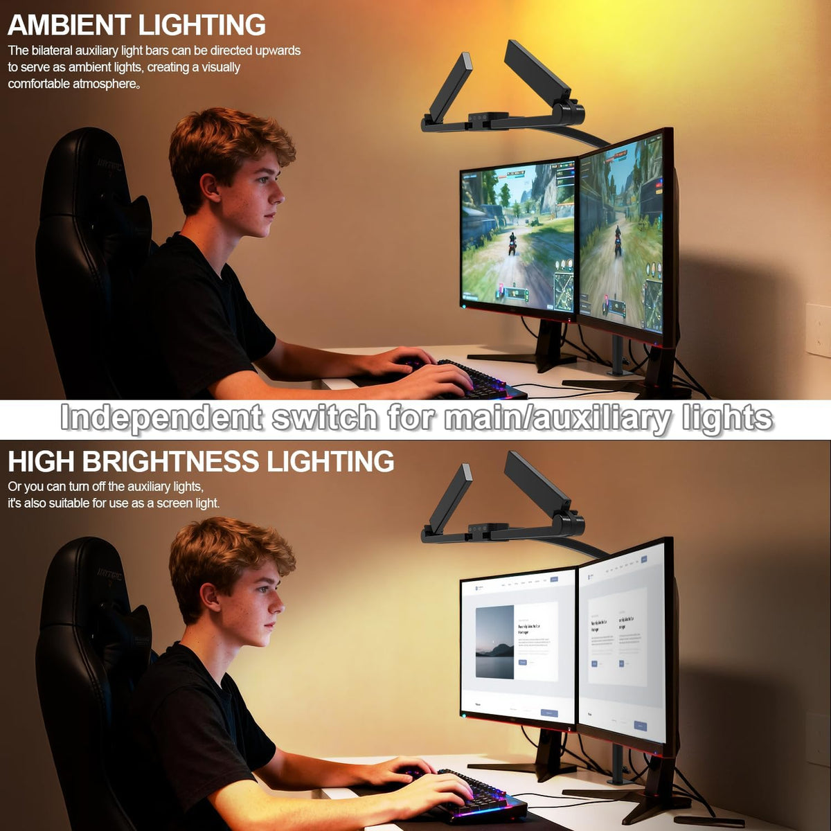 24W Bright Led Desk Lamp with Remote, 1500LM Architect Desk Light for Home Office with 4 Adjustable Light Bars & Clamp, Gooseneck Tall Drafting Table Lighting for Computer Monitor Hobby Puzzle