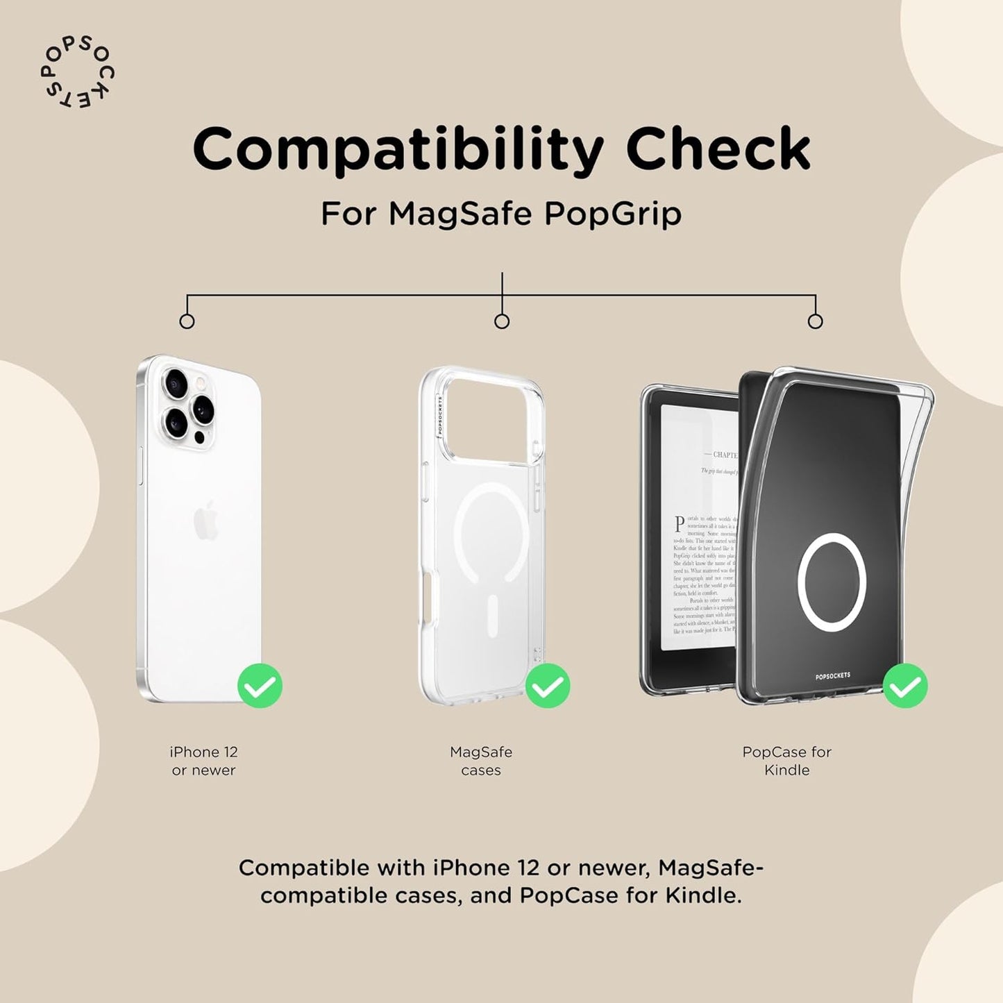 PopSockets Phone Grip for MagSafe, Magnetic Holder, Phone Stand, Daisy - Translucent He Loves Me Not