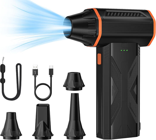 Electric Air Duster, 110000 RPM Cordless Rechargeable Compressed Air Duster with 3 Speed Modes, Portable Handheld Air Blower for Computer Cleaning, Keyboard, PC, Electronics, Car, Office & Home