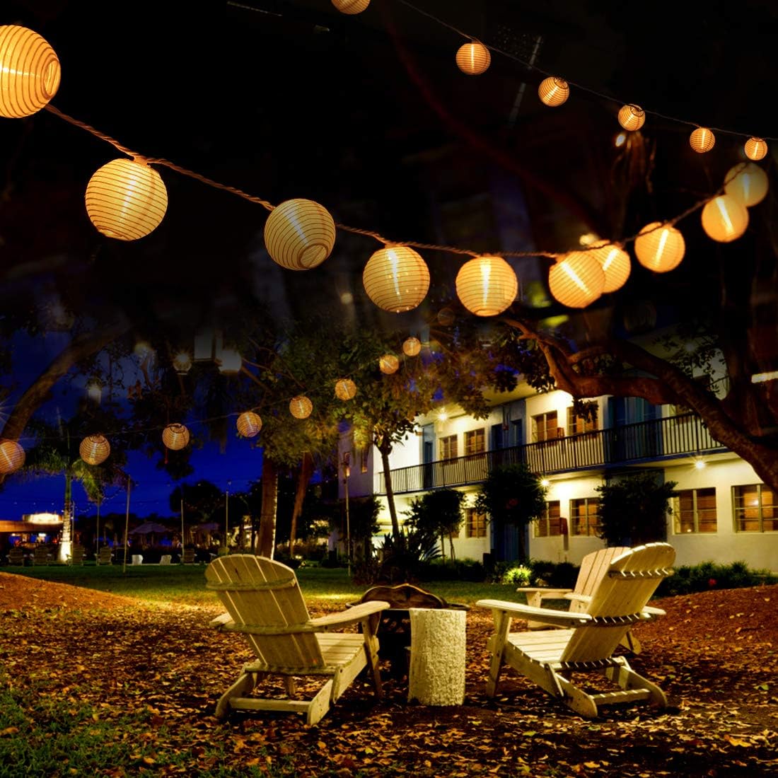 TIGOMOOV 10 White Nylon Lantern String Lights-120V Plug in 9.83FT White Wire, Waterproof Indoor Outdoor Hanging Lantern Lights for Patio, Garden, Bedroom, Wedding, Party and Christmas Holiday Decor