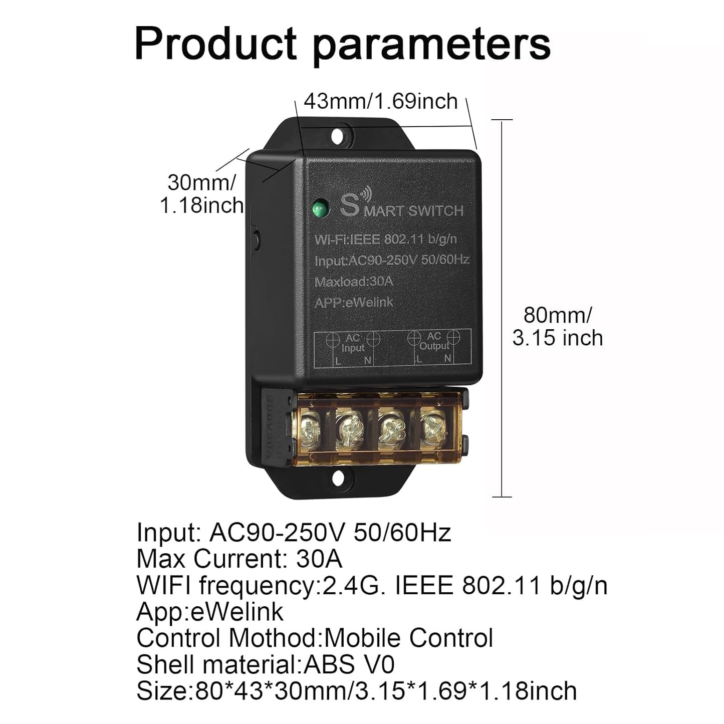 30A High Power WiFi Wireless Smart Switch | DIY Relay Module for Smart Home Automation, ewelink APP remote control, Timer, Works with Amazon Alexa & Google Home