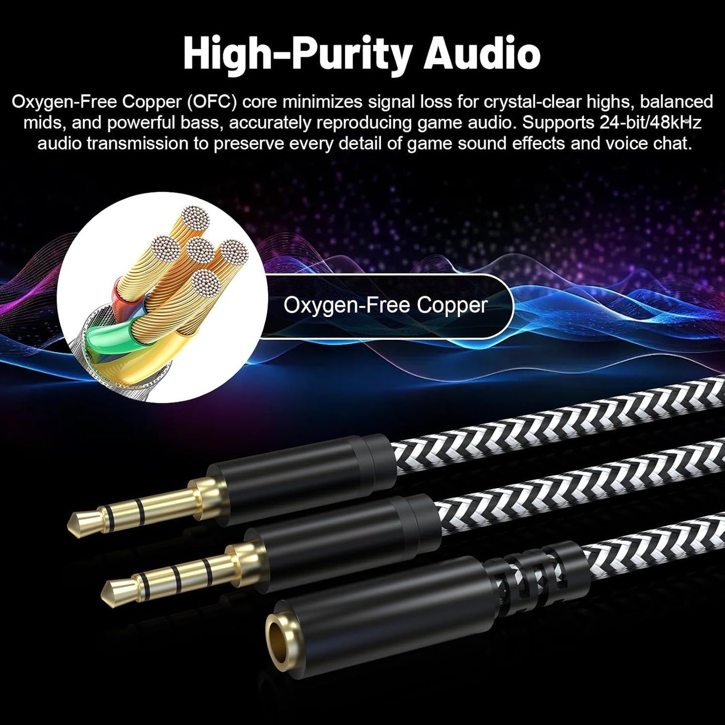 Chat Link Pro Audio Capture Cable Compatible with Elgato HD60, HD60S, HD60S+, HD60X, HD60Pro, 4K60 PRO Capture Card, Chat Adapter Cable for Nintendo Switch, Xbox One, Xbox Series X/S, PS5, PS4, 8.8ft