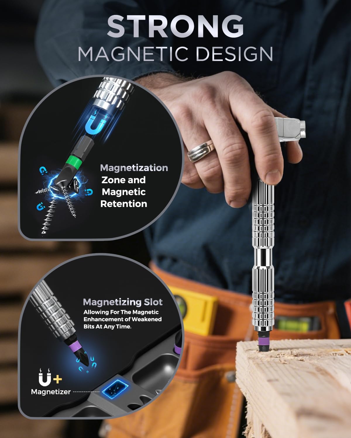 40 in 1 Ratchet Screwdriver Set, Magnetic Ratchet Screwdriver, S2 Steel Bit | Detachable Handle Strong Magnetic Design, Compact Ratchet Wrench Tool Kit for Electronics, Furniture, Bicycle, Home Repair