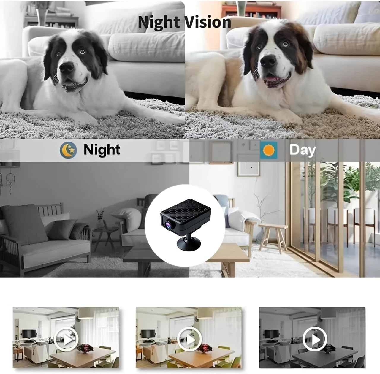 Hidden Camera, high-Definition Wireless mini Camera, pet Monitor, Nanny Camera, Home and Office Security Service, mini Indoor Security Camera with Night Vision and Motion Detection.