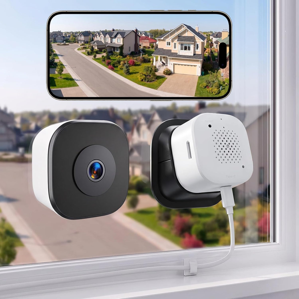 2K Window Camera for Home Security Dual Band WiFi Indoor Window Cameras1PCS