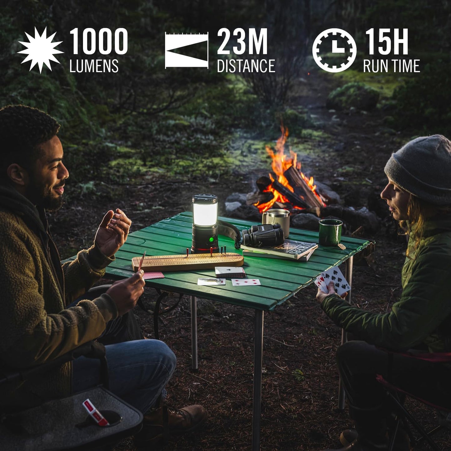 COAST EAL30R 1000 Lumen Rechargeable Emergency Camping Lantern with Warm, Day, Red & Red Flashing Mode, Foldeable Handle, 15 Hours of Runtime