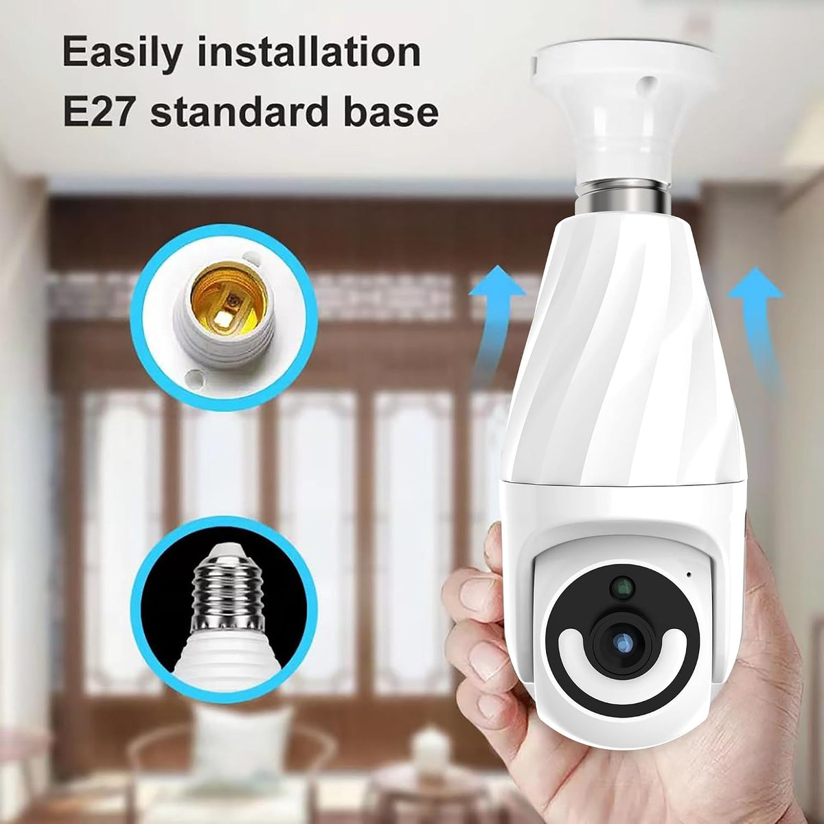 Ameyes 2PCS Indoor Camera Wireless with Light Socket, 1080P Dog/Pet Cameras