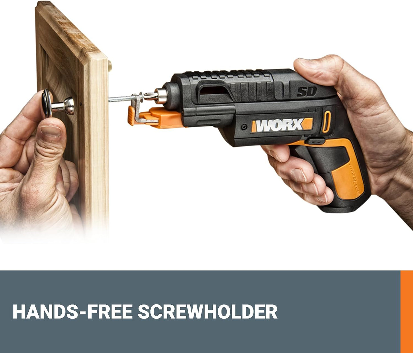 WORX Cordless Screwdriver, 4V 6-Bit Set with Screw Holder, WX255L.5 | Rapid-Reload Cartridge for Fast Changes, One-Handed Screw Holder, Rechargeable Battery, LED Light and USB Type-C Charger