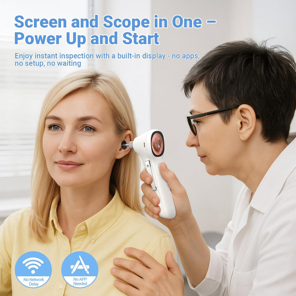 Digital Otoscope with Light, 1.45" IPS Display Ear Scope, 3.9mm Ear Camera | 8GB Card, No App Needed, Photo & Video, Ear Wax Removal Kit, Otoscope With Light for Family, Ear Camera with Extention Cable