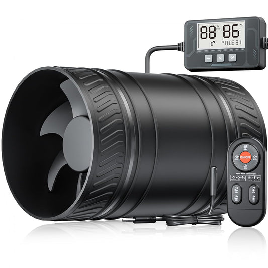 Inline Duct Fan Furnace&Parts Accessories HVAC Fans 6 Speeds Timer Sensor