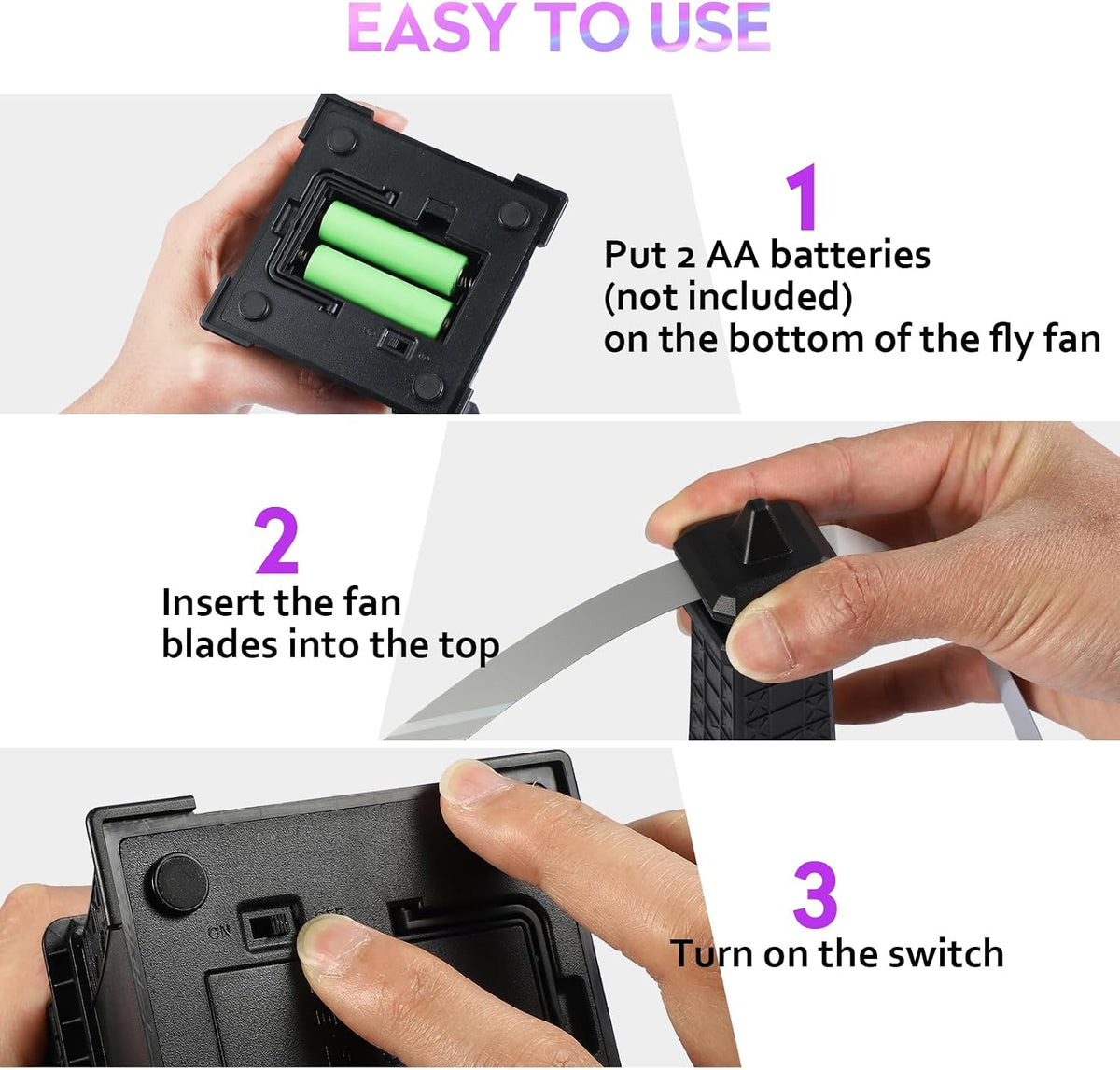Fly Fans for Tables, Fly Repellent Fan Keep Flies Away, Battery Powered Bug Fans with Holographic Blades for Picnic, BBQ, Restaurant, Party and Kitchen, Indoor and Outdoor 4 Pack