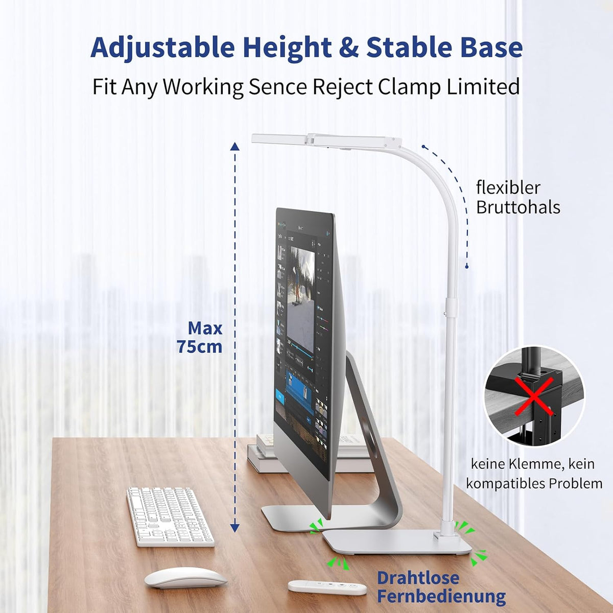 LED Desk Lamp Architect Task Light Dual Head Modern Flexible Gooseneck Tall