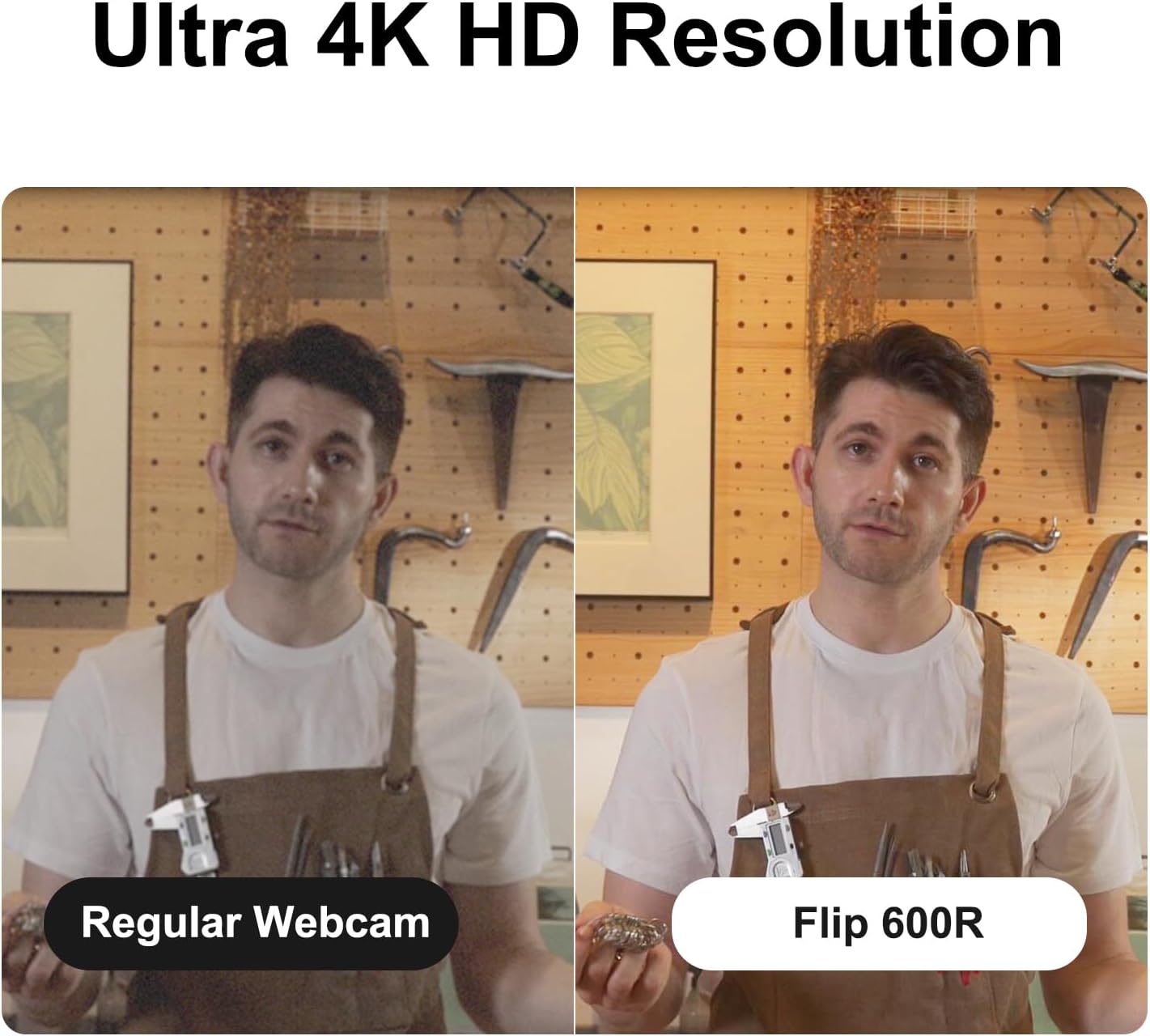 JOYUSING Flip600R 4K Webcam for PC - Ultra 4K HD Webcam with Tripod, PDAF Autofocus, Noise-Cancelling Mics, 79° FOV, Auto Light Correction, Privacy Cover, Streaming Camera for Gaming/Beauty