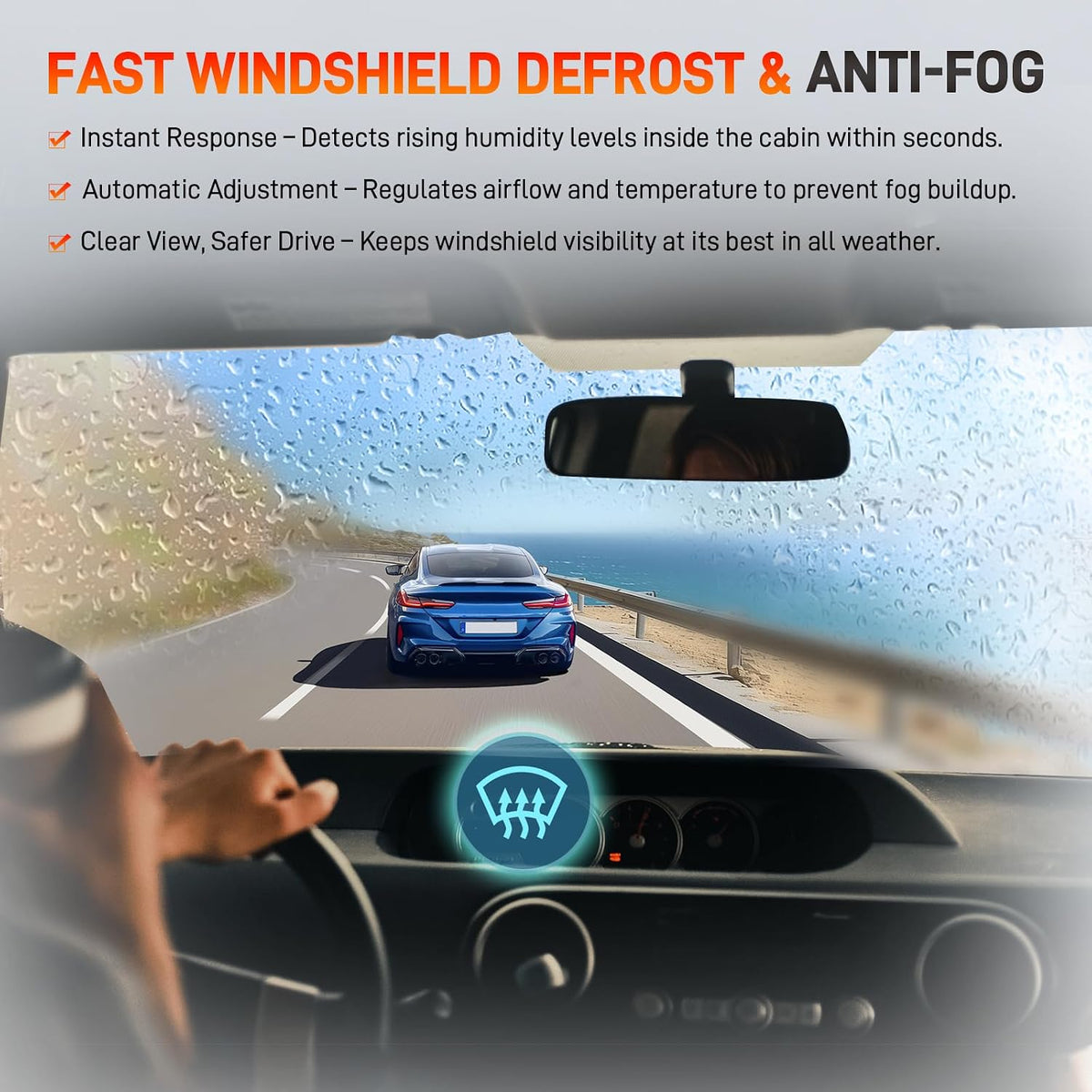 55111389AF HVAC Humidity Sensor Compatible with Jeep Grand Cherokee Compass, Dodge Ram 1500 Durango Challenger Charger Journey Dart, Pacifica Voyager 200 300, 2011-2023, Replace# 926-369 55111389AD