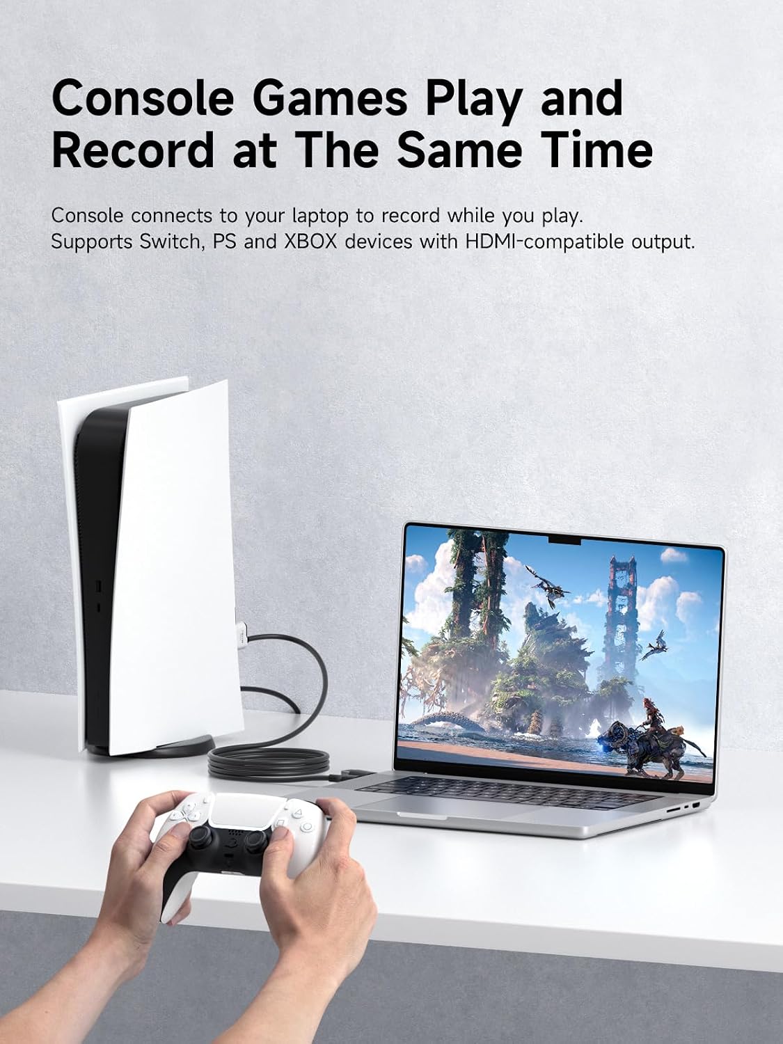 Hagibis USB3.0 Video Capture Card with 100W PD, HDMI to USB A/USB C Capture Cable 1080P@60fps YUY2 MJPEG MS2130 for Quest 3 2 Pro VR Switch2 PS4/5 Live Broadcast, Gaming, Streaming, Recorder