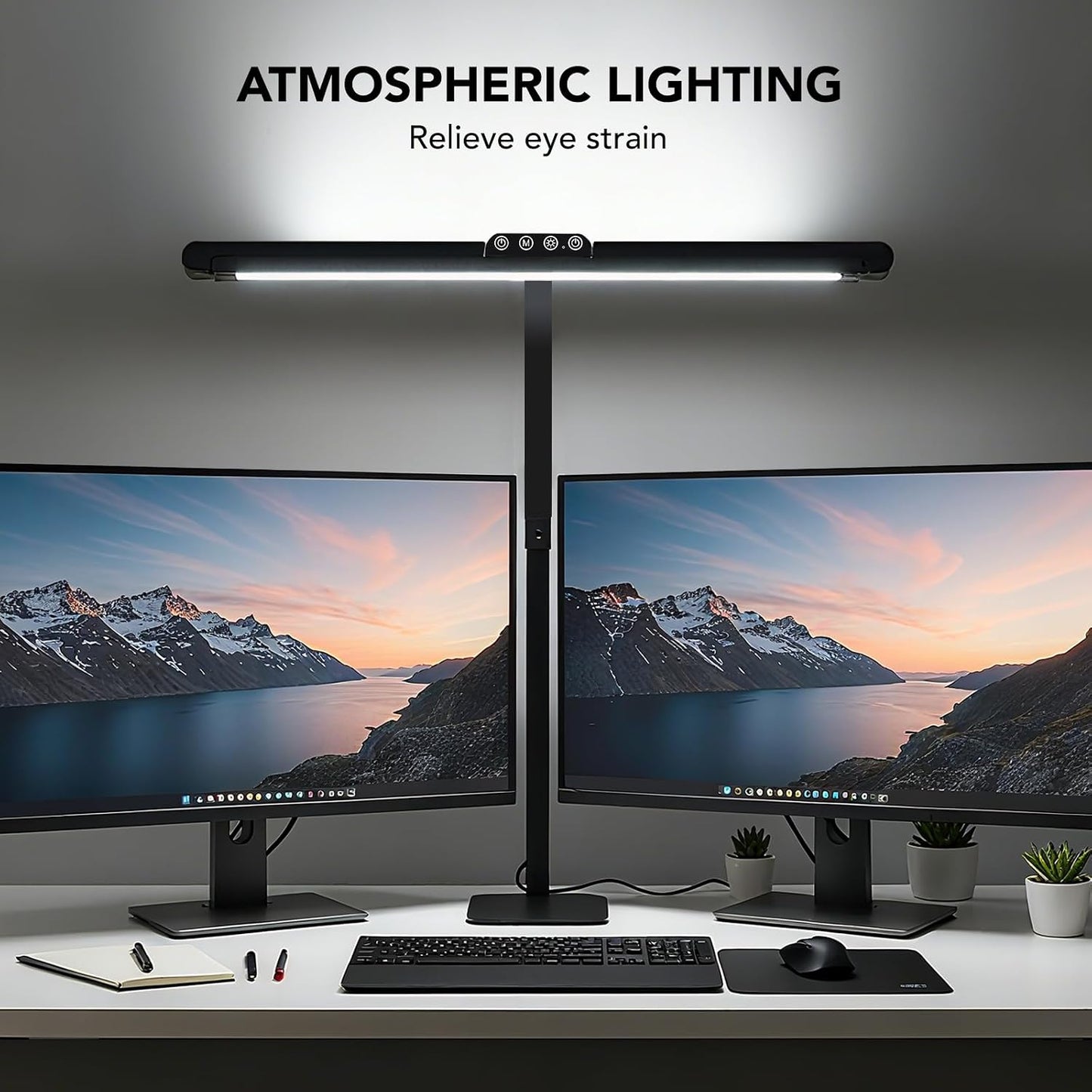 LED Desk Lamp for Home Office with Base, 28.2" Adjustable Gooseneck Swing Arm Ultra Bright Desk Light, Dimmable Architect Table lamp for Desktop Computer Light, Reading, Study, Workbench