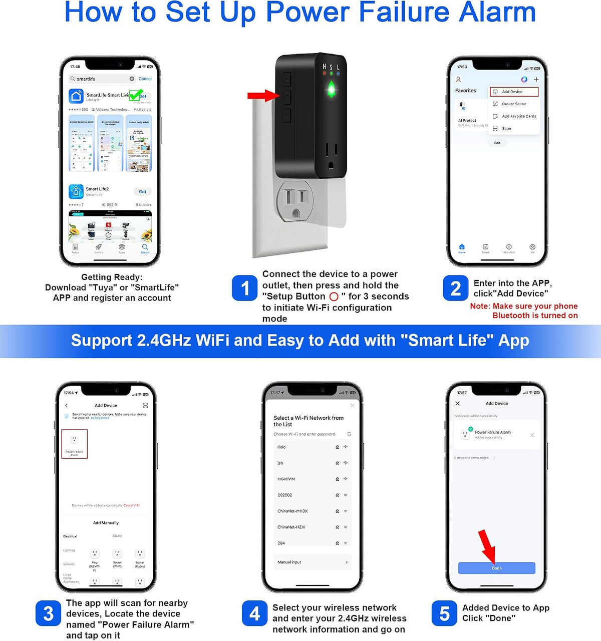 Power Failure Alarm with WiFi App Notifications, Smart Power Outage Alarm