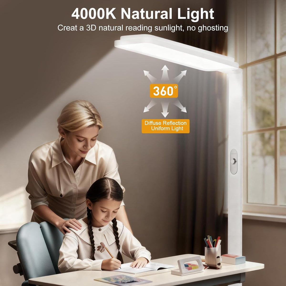 LED Floor Lamp 68inch Standing led Desk Light Eye-Caring Reading Study