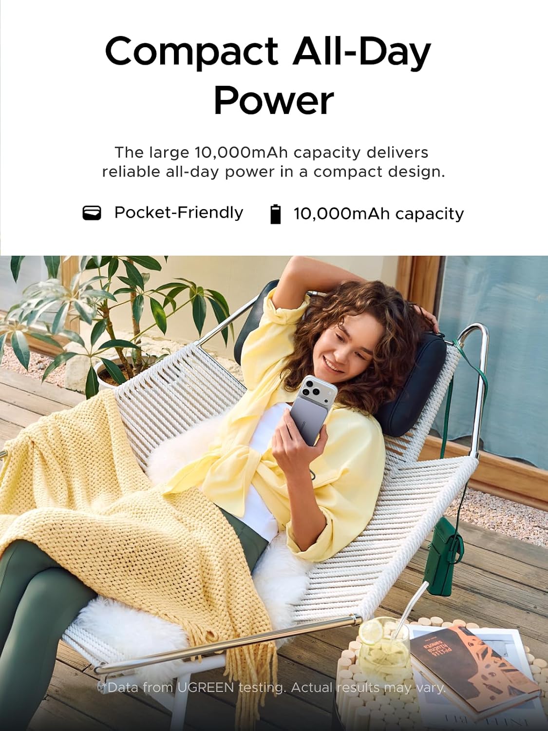UGREEN Magflow Air 10000mAh Qi2 15W Wireless Power Bank Built-in Cable | Built-in USB-C cable, 30W PD, Qi2 15W wireless. MagSafe compatible. Ultra-slim for iPhone 17/16/15/14 Pro Max