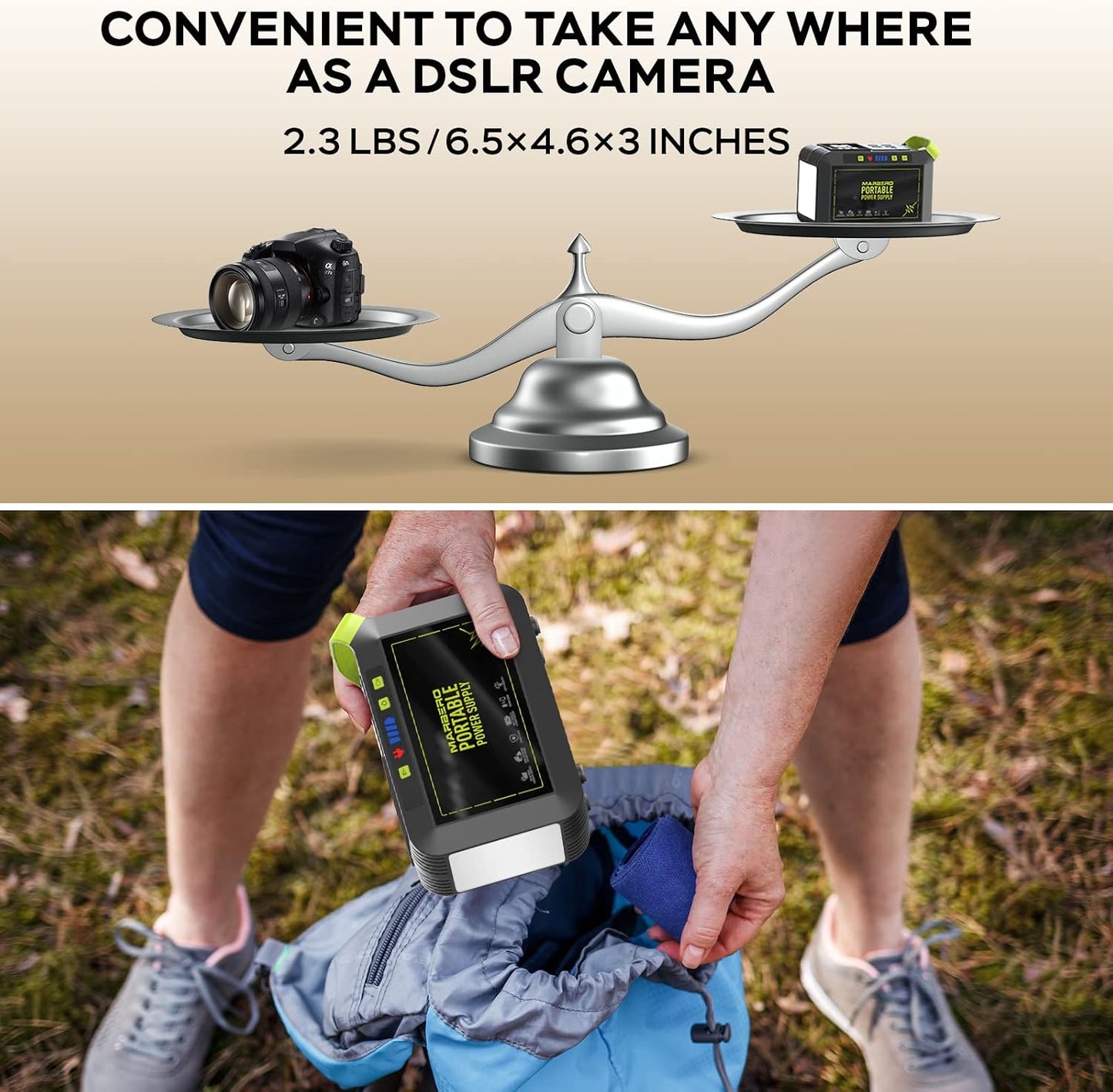 MARBERO Portable Power Station 88Wh, 120W Surge, Solar Generator 24,000mAh | Power Bank with AC Outlet 110V Portable Generator, 8 Output Ports for Camping Home Backup Outdoor Emergency Hunting Fishing
