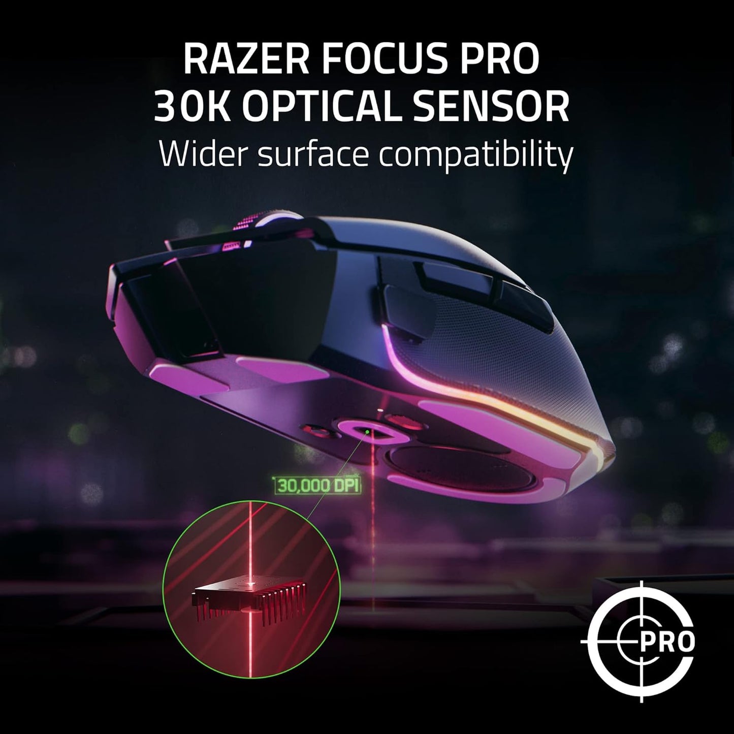 Razer Basilisk V3 Pro Customizable RGB Wireless Gaming Mouse, Black | Optical Switches Gen-3, HyperScroll Tilt Wheel, RGB, 11 Programmable Buttons, Focus Pro 30K Optical Sensor, 150 Hr Battery