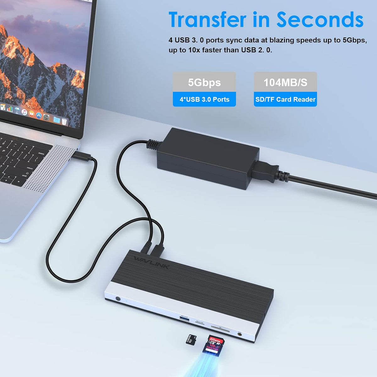 WAVLINK USB C Docking Station,13-in-1 Triple Display Type C Hub Adapter with HDMI,2 DisplayPort,Ethernet,4 USB 3.0,USB-C,SD/TF Card Reader,Phone Jack,DC Jack, PD 100W for Mac Windows and More