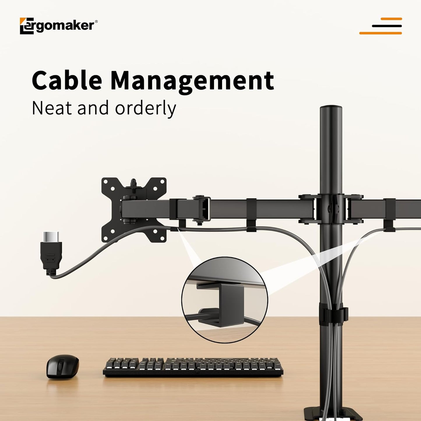 Dual Monitor Stand, Arm Monitor Desk Mount for 13" to 27" 2 Screens, Full Adjustable Height, Tilt Swivel Rotate, Holds 22 lbs per Arm, Easy to Install