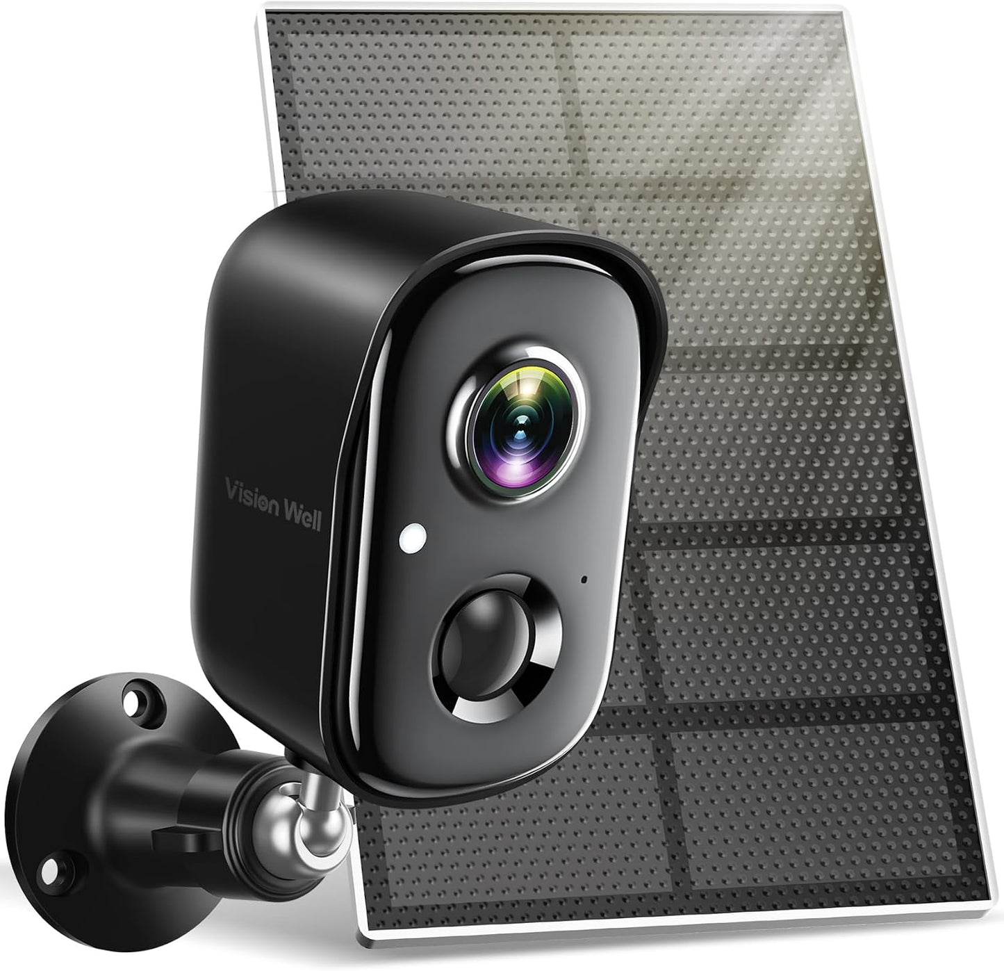Security Cameras Wireless Outdoor, 2K Indoor Cameras for Home Security Battery Powered, AI Motion Detection, Color Night Vision, 2-Way Talk, Spotlight Siren Alarm, Cloud & SD Storage-Jet Black Camera