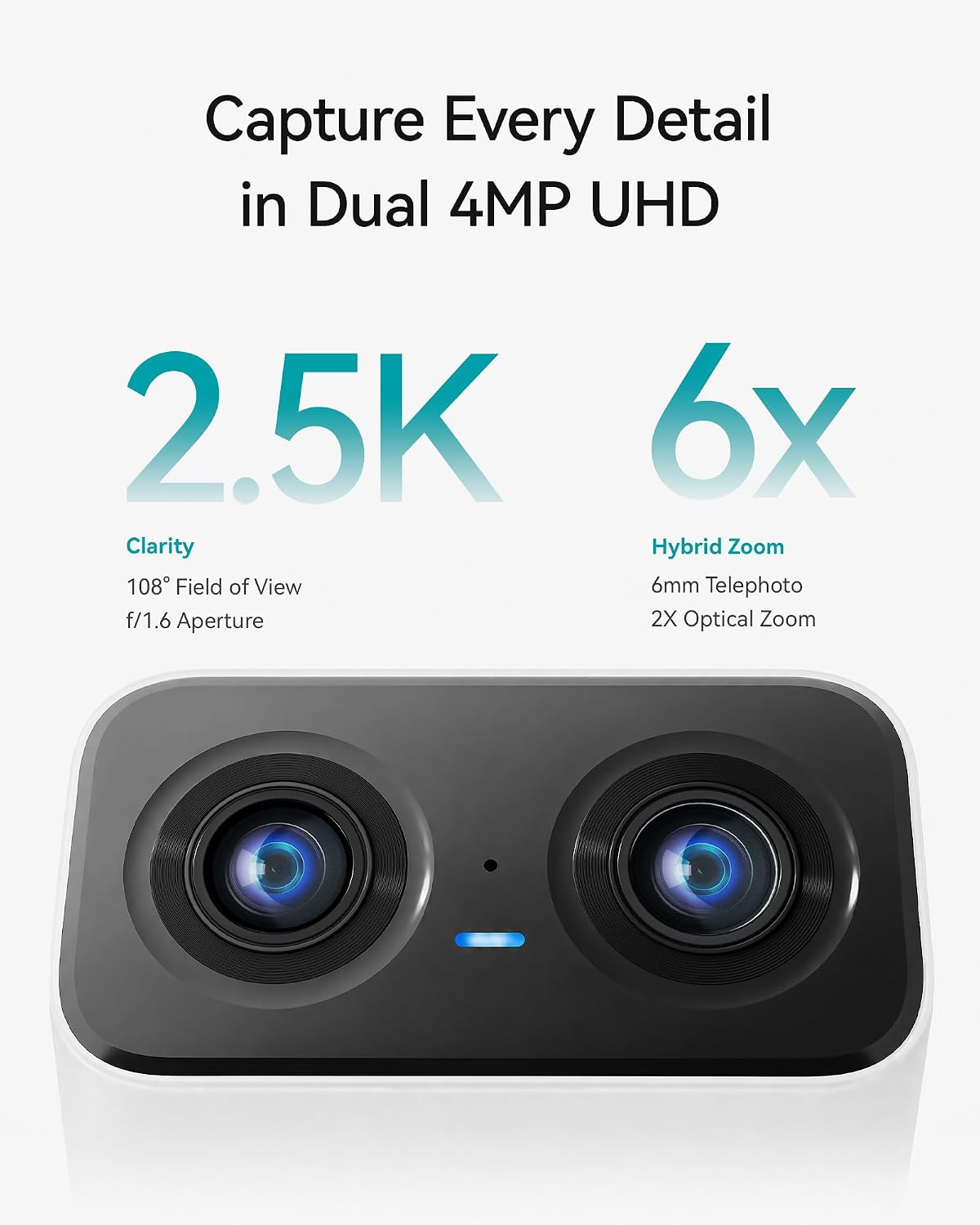 MEARI WiFi Security Camera, 2.5K Dual‑Lens Indoor Cameras for Home Security