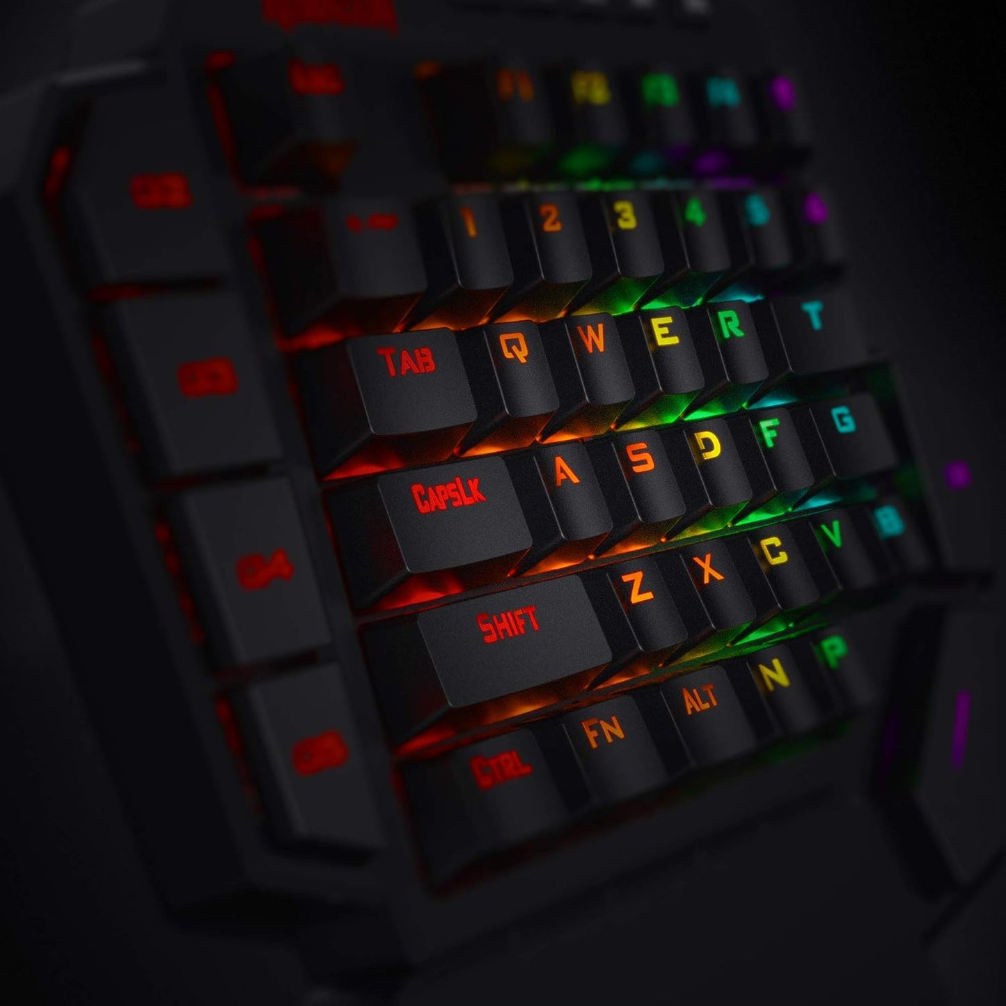 Redragon K585 Wired One-Handed RGB Gaming Keypad, Tactical 42-Key Layout | On Board 28 Combo Slots 4 Profiles Keyboard, USB Pass-Through Port, 16.8M Colors, Swap-Ready Socket, Detachable Wrist Rest