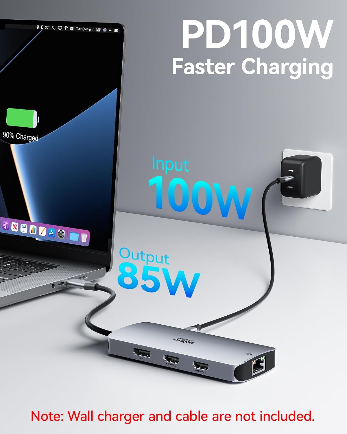 USB C Docking Station Dual Monitor, Selore Docking Station 3 Monitors | Triple 4K Display with 2 HDMI, DisplayPort, 1Gbps Ethernet, 100W PD Charging, USB 3.0 Ports Adapter for Dell, HP, Lenovo,etc
