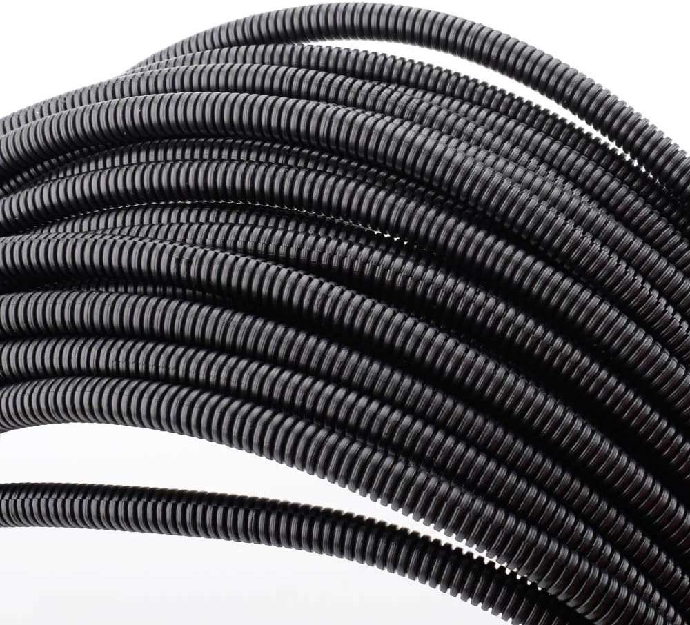 ZhiYo 100 FT 1/4" Wire Loom Split Tubing Auto Wire Conduit | Flexible Cover