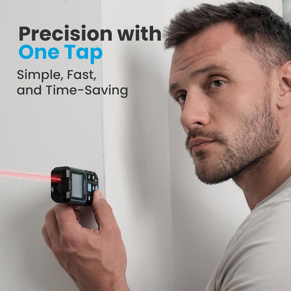S9 229ft/70m Laser Measuring Tool, LCD Backlit Display | 2 Bubble Levels, LCD Backlit Display, IP54 Waterproof, Pythagorean Mode, Ft/in/M Units for Distance, Area, Volume