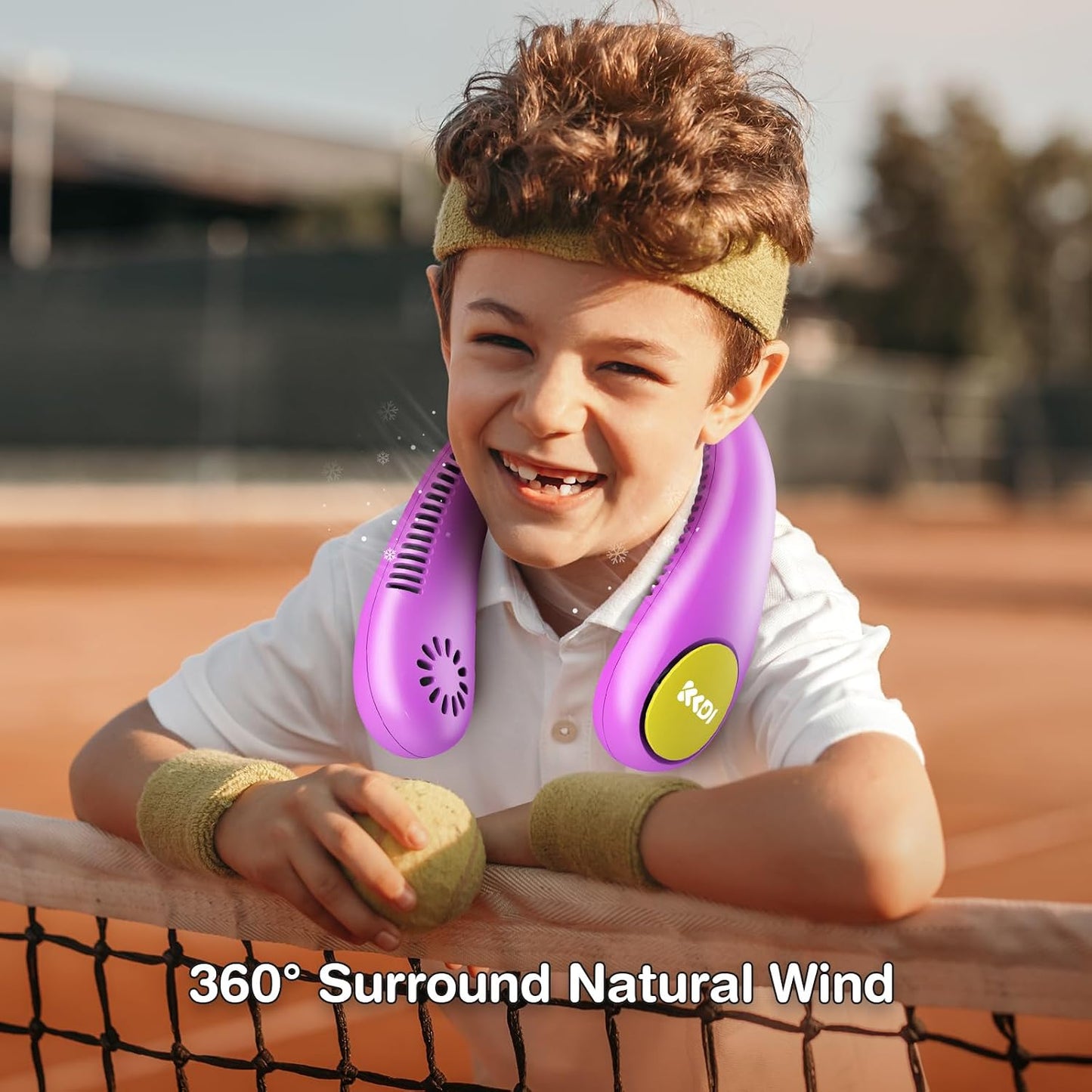 Kids Neck Fan, Portable Bladeless Fans for Kid 4-14Y Girls & Boys, 2600mAh USB Personal Mini Cooling Fan for Travel/Camping/Study, 4 Speeds, Lightweight, Compact, Perfect Summer Gifts for Kids