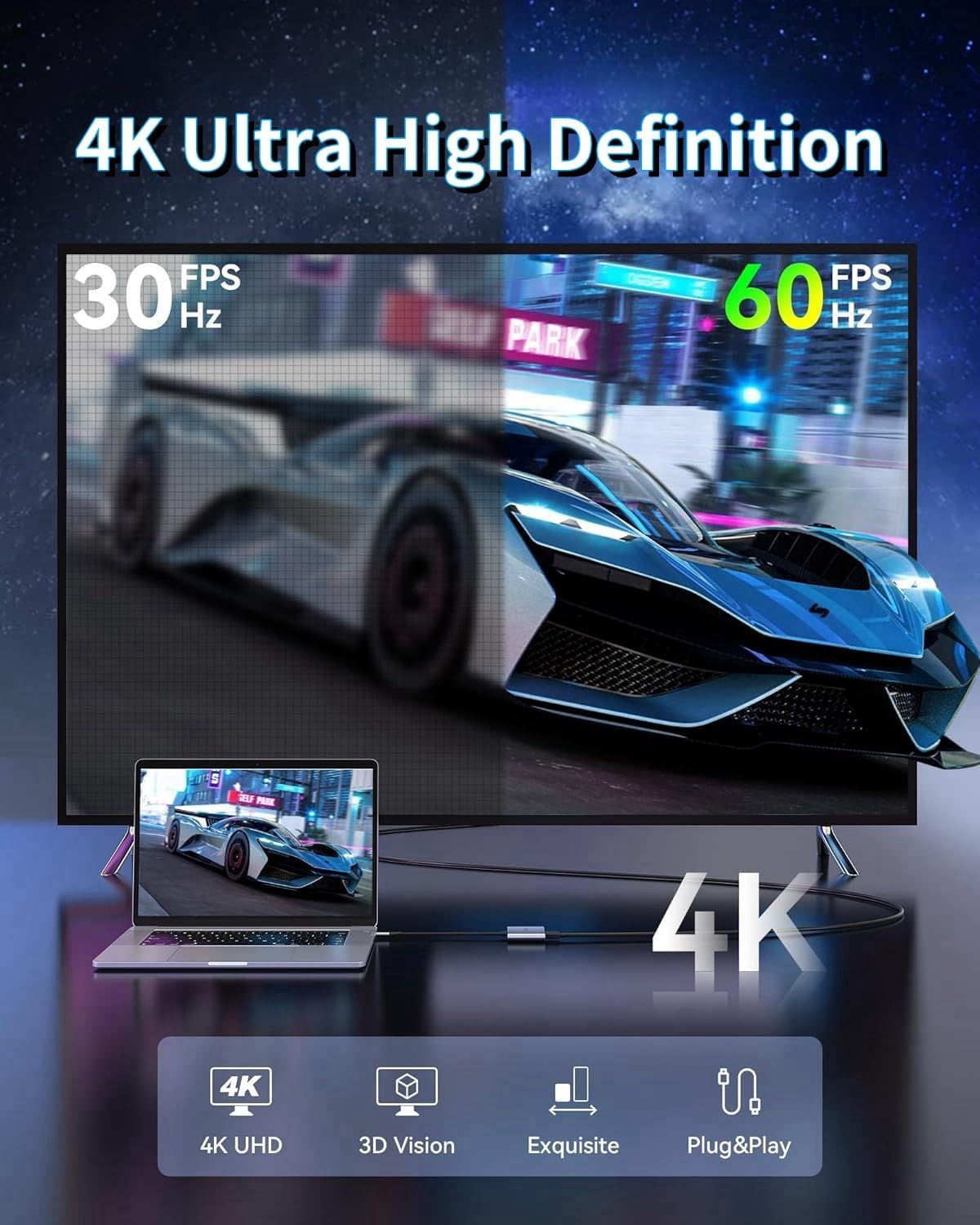 USB C to Dual HDMI Adapter 4K@60Hz, Type C to HDMI Splitter for Dual Monitors, USB C to Dual HDMI Hub Extended Display for MacBook Air/Pro,Dell XPS,HP,Surface,Chromebook