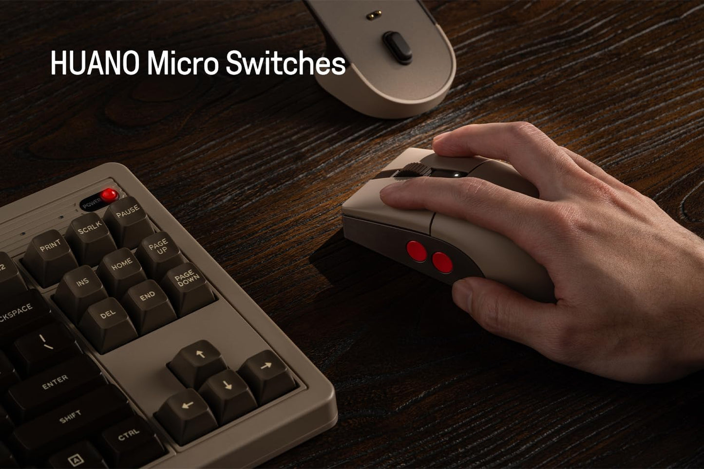 8Bitdo Retro R8 Mouse with Charging Dock, PAW 3395 Optical Sensor DPI 26K, 4K Polling Rate, Programmable Buttons, HUANO Micro Switches, Ambidextrous - C64 Edition