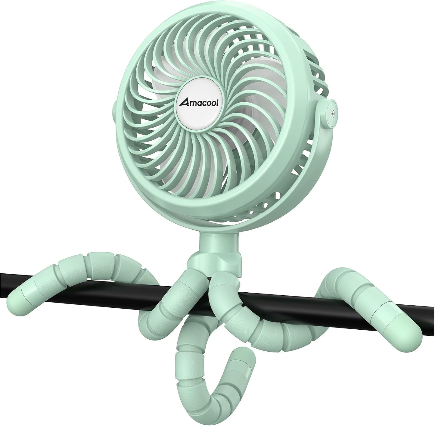 AMACOOL Battery Operated Stroller Fan, Portable Clip On Fan Rechargeable | Baby Travel Essentials for Beach Disney, Newborn Boy & Girl Gifts Registry Search, Cooling for Car Seat Wagon Crib Treadmill
