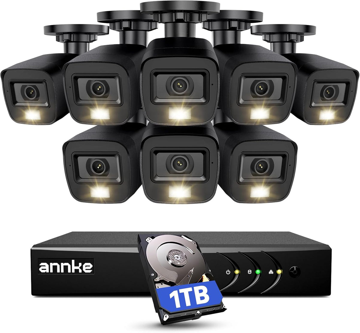 ANNKE 3K Lite Wired Security Camera System Outdoor, 8X 2MP Cameras, 1TB HDD