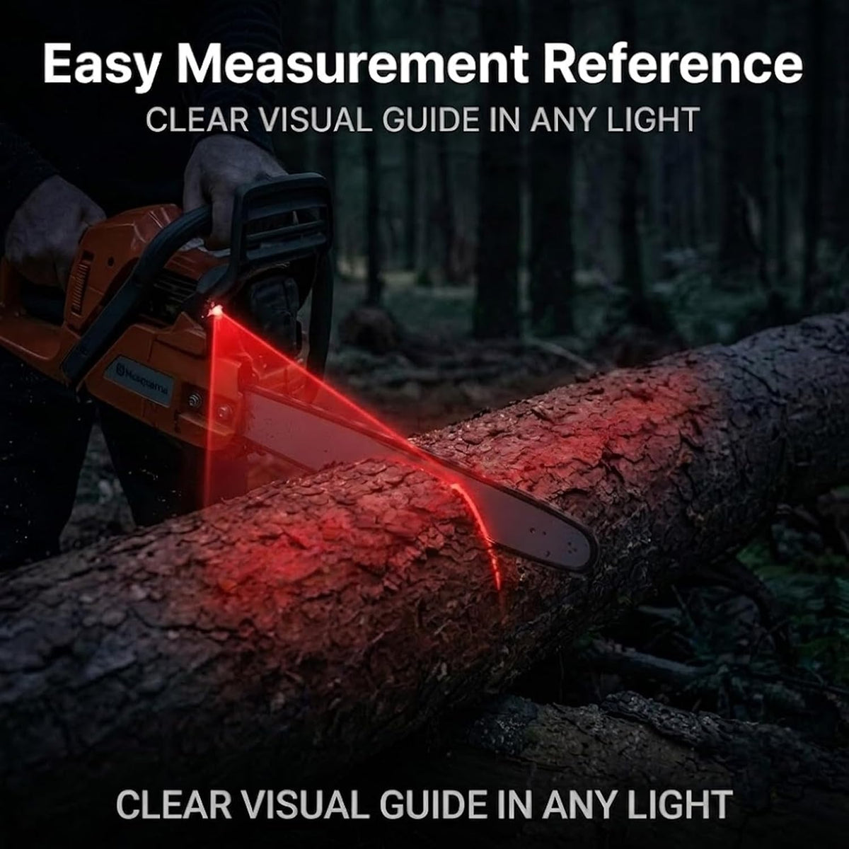 Laser Measuring Device Chainsaw Firewood Measuring Tool, Adjustable Log Length Guide for Fast Accurate Cutting, Wood Cutting Marker Accessory for Outdoor Work