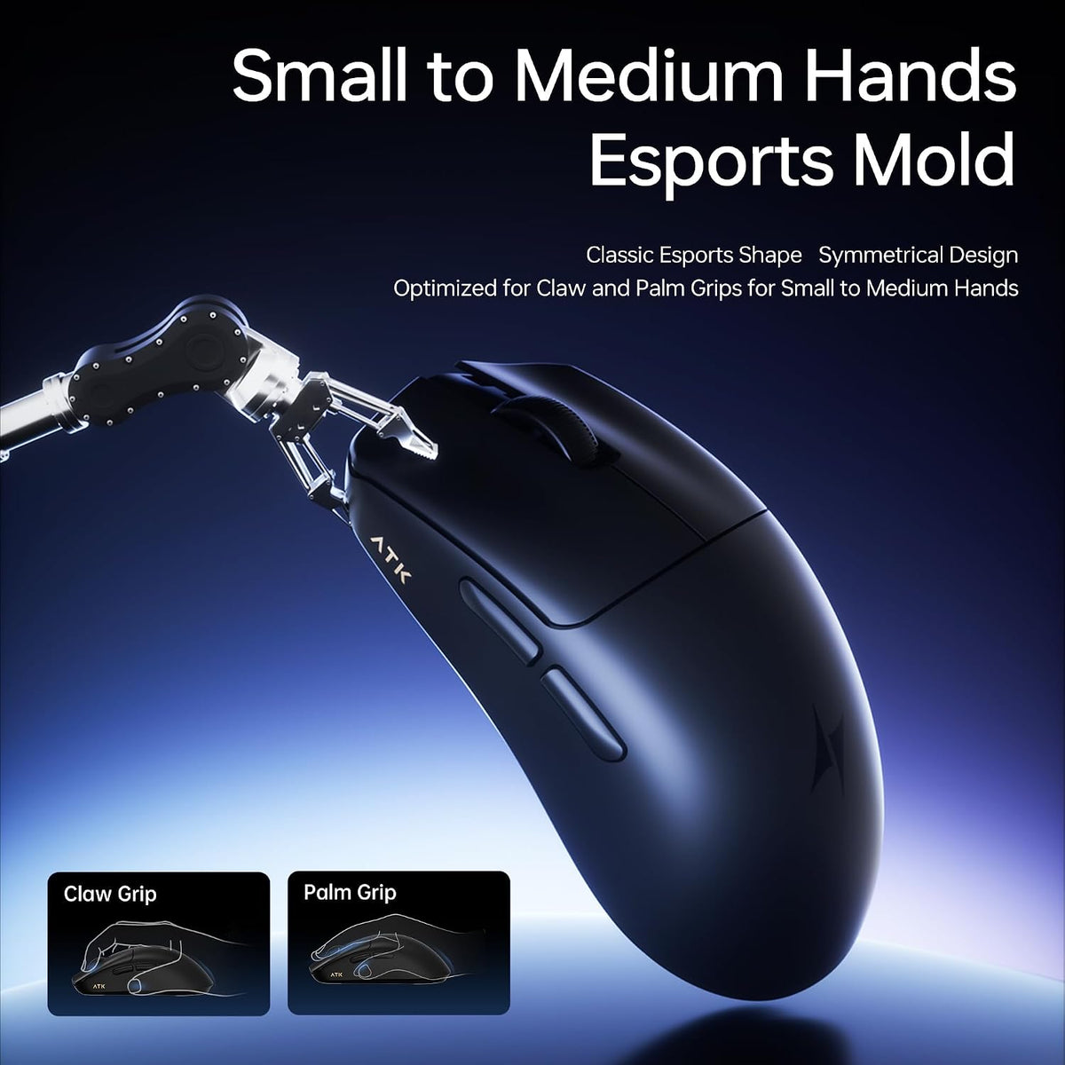 ATK Blazing Sky F1 V2 Ultra Max Wireless Gaming Mouse, PAW3395 Ultra Sensor, DPI up to 30,000, 54g Lightweight, 600 Hr Battery Life, All-New Nano Coating, Tri-Mode 2.4G/Bluetooth/Wired - Black