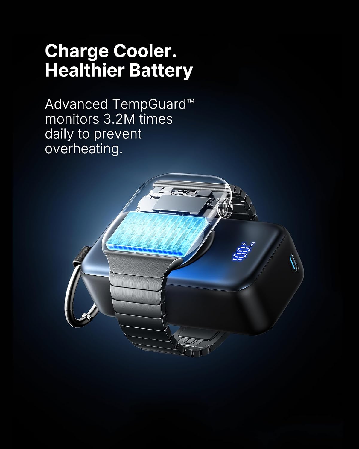 INIU 20W SnapGo Portable Charger, 5000mAh Mini Power Bank for Apple Watch | 20W Fast Charging, Travel Keychain, Built-in USB-C Cable, Flight-Safe, Battery Pack for Apple Watch, iPhone 17 etc