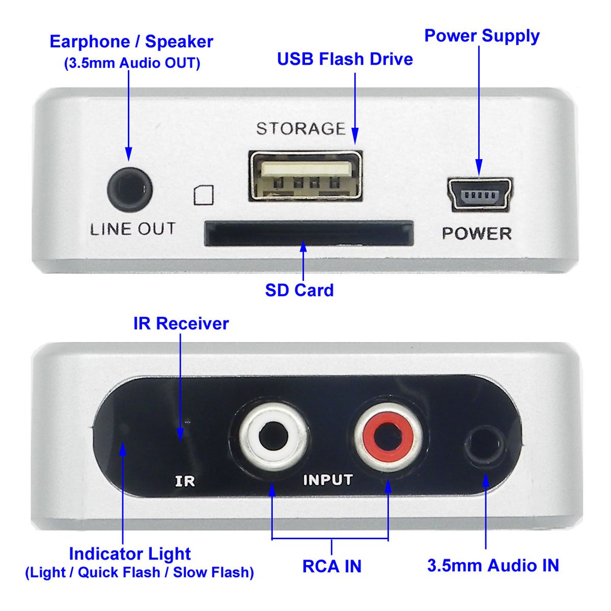 Music Digitizer CD Recorder for Music Audio Capture Device Cassette MP3 Recorder Converter with 3.5mm & RCA Line Input | Convert Cassette Tape, Vinyl Record, CD to MP3 without Computer, 3.5mm/RCA Line In, Save Retro Memories to USB Drive SD Card