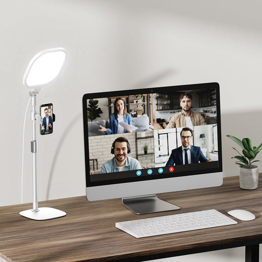 White Desk Light for Video Calls, 30 Modes Video Conference Lighting