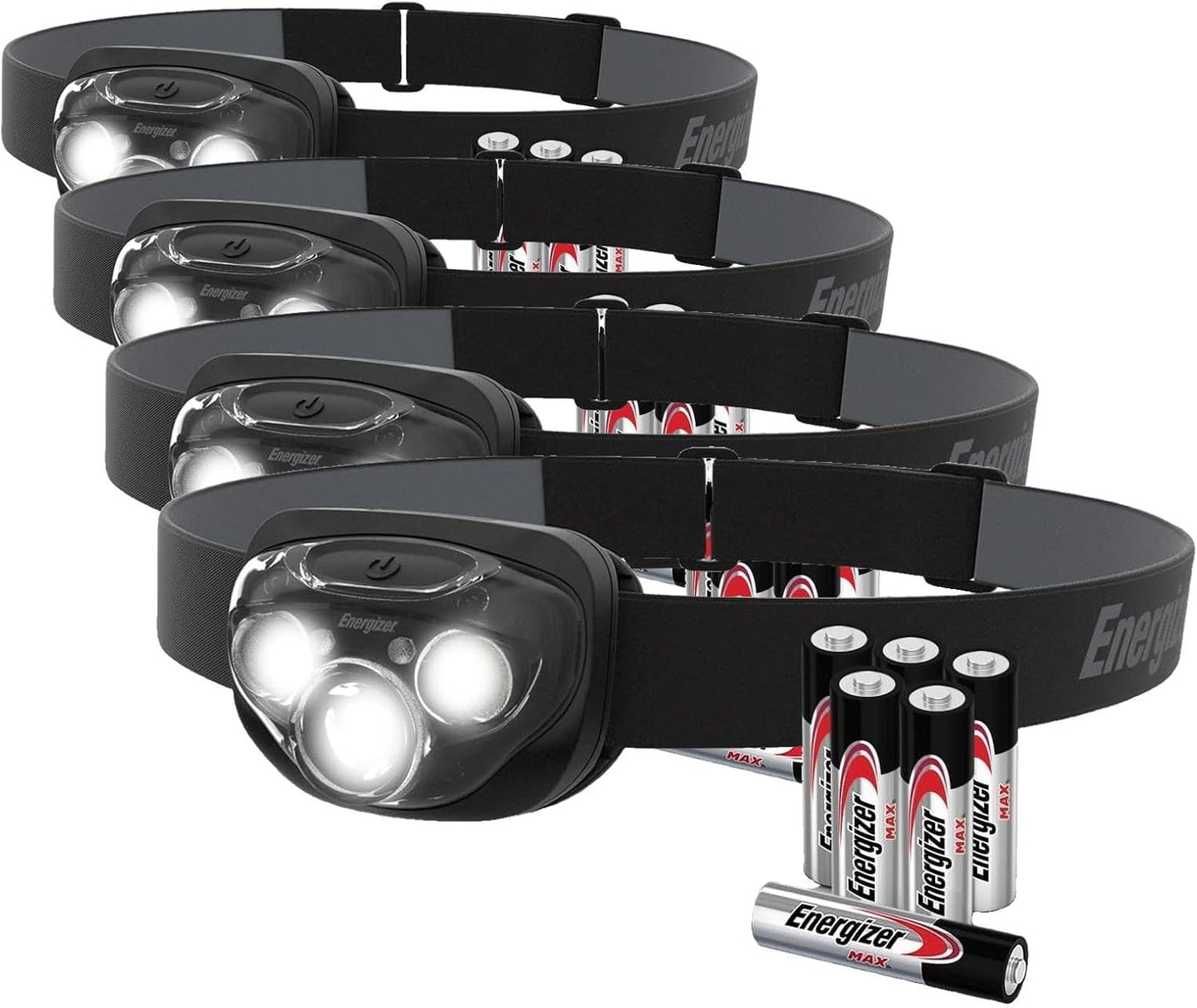 Energizer LED Headlamp PRO (2-Pack), IPX4 Water Resistant Head Light | Hands-free light, camping headlamps for indoor and outdoor use, 260 lumens, head lights for forehead, 3 modes