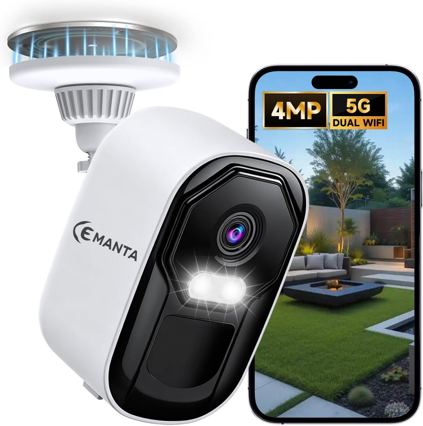 2.5K Security Camera Wireless Outdoor,Cameras for Home Security | Free Cloud Storage, 2.4G/5Ghz WiFi, AI Motion Detection with Spotlight & Siren Alarm, Color Night Vision, Weatherproof